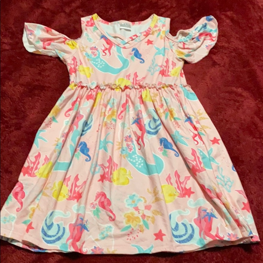 Girl boutique cold shoulder mermaid dress